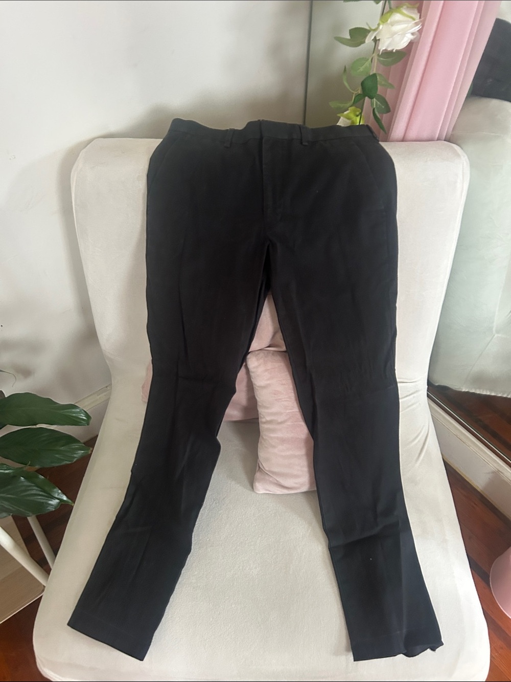 Express Men's Black Dress Pants - Slim Tailored Fit